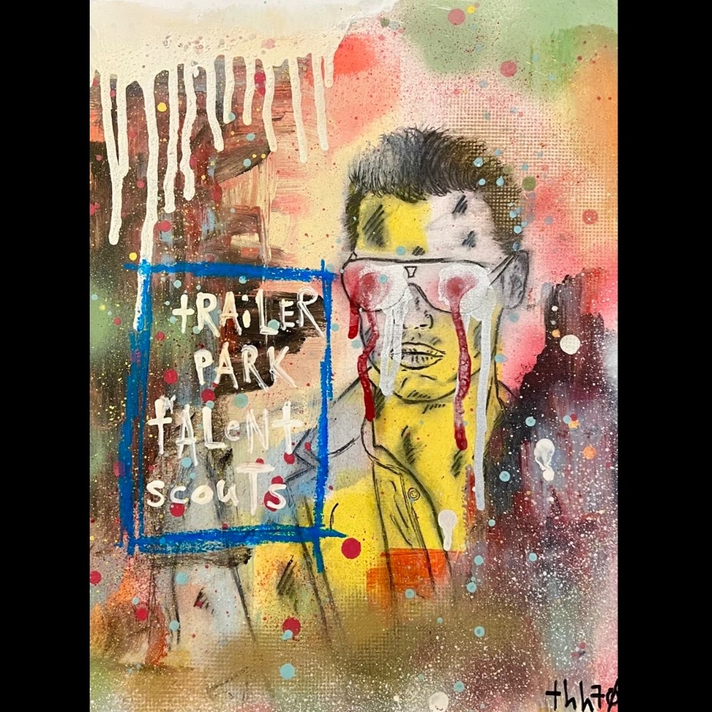 THH70 ORIGINAL PAINTING ART ARTIST GRAFFITI URBAN CONTEMPORARY MIXED MEDIA LOOK!